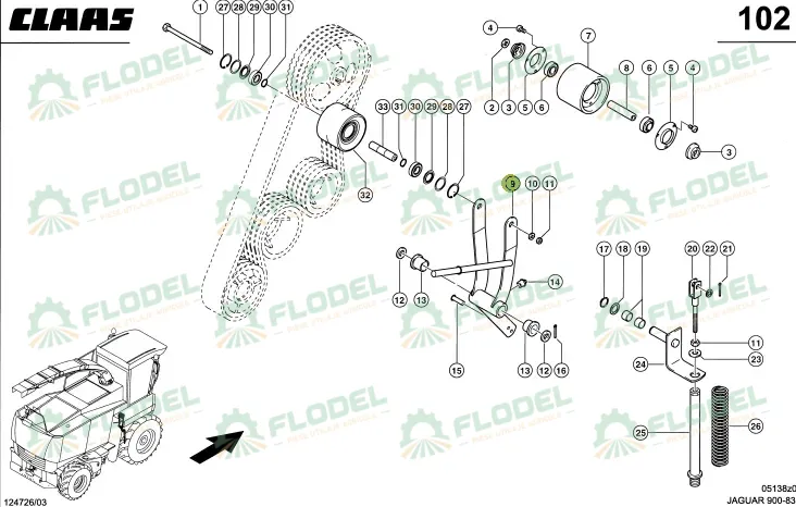 Suport fulie CLAAS JAGUAR 0000677782 Original CLAAS