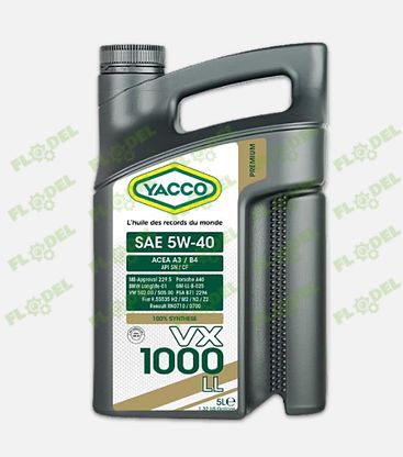 [FLO02518] Ulei motor VX 1000 LL SAE 5W40 Yacco, 5l