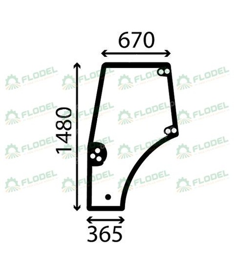 [FLO02979] Geam usa stanga curbat Case/ New Holland