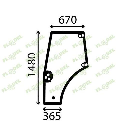 [FLO02979] Geam usa stanga curbat Case/ New Holland