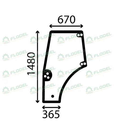 [FLO02979] Geam usa stanga curbat Case/ New Holland