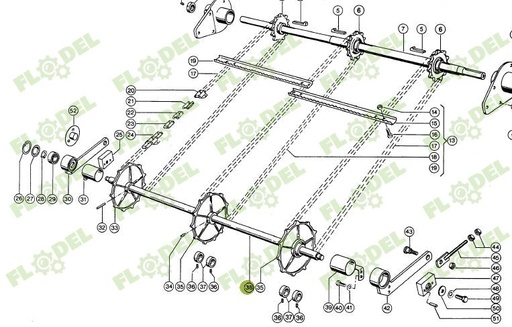 [FLO04024] Ax gat combina CLAAS 40x1288mm 603738