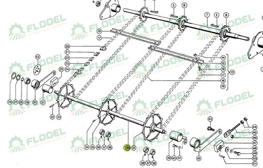 [FLO04024] Ax gat combina CLAAS 40x1288mm 603738
