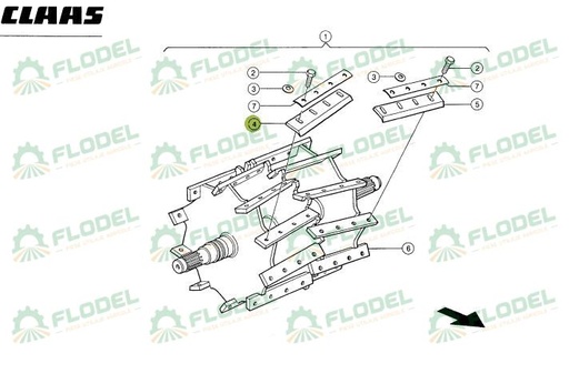 [FLO04746] Cutit val dreapta CLAAS JAGUAR - 981386