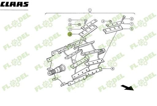 [FLO04746] Cutit val dreapta CLAAS JAGUAR - 981386