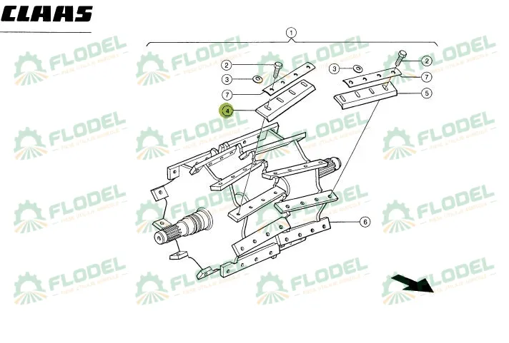 [FLO04746] Cutit val dreapta CLAAS JAGUAR - 981386