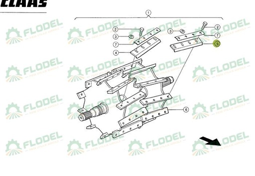 [FLO04747] Cutit val stanga CLAAS JAGUAR - 981385