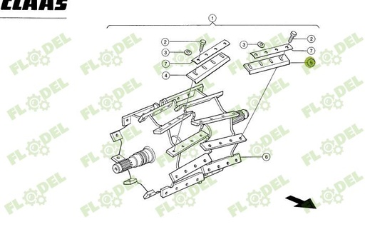 [FLO04747] Cutit val stanga CLAAS JAGUAR - 981385