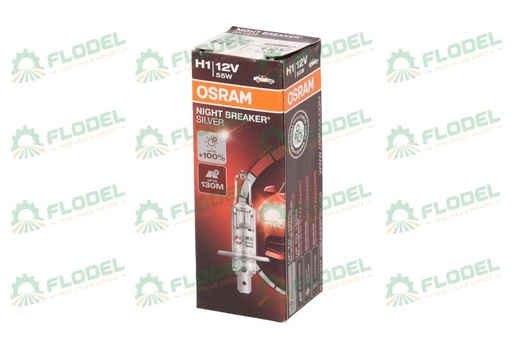 [FLO05215] Bec 12V H1 55 W Night Breaker Silver +100% Osram