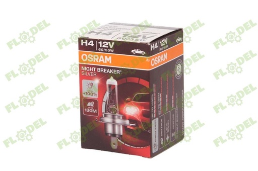 [FLO05216] Bec 12V H4 60/55 W Night Breaker Silver +100% Osram