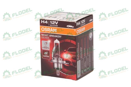 [FLO05216] Bec 12V H4 60/55 W Night Breaker Silver +100% Osram