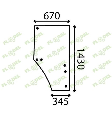 [FLO06188] Geam usa dreapta curbat fumuriu tractor JD