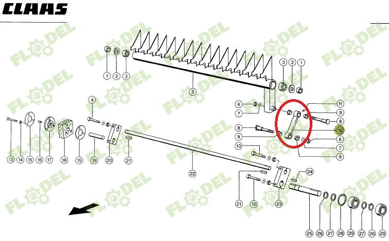 [FLO06258] Biela balotiera CLAAS ROLLANT 818677