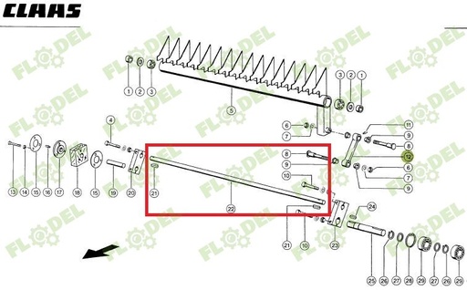 [FLO06260] Ax balotiera CLAAS ROLLANT 821226 1190mm