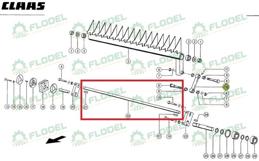 [FLO06260] Ax balotiera CLAAS ROLLANT 821226 1190mm