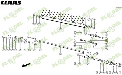 [FLO06261] Ax balotiera CLAAS ROLLANT 35x445 822807