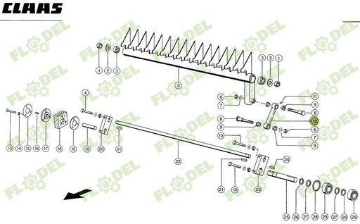 [FLO06261] Ax balotiera CLAAS ROLLANT 35x445 822807