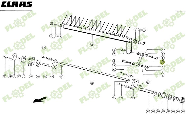[FLO06261] Ax balotiera CLAAS ROLLANT 35x445 822807