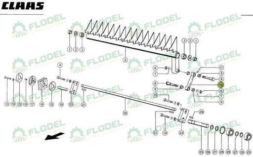 [FLO06261] Ax balotiera CLAAS ROLLANT 35x445 822807