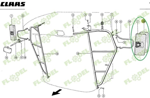 [FLO06291] Sticla oglinda original CLAAS 0006181910