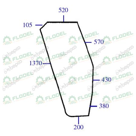[FLO06317] Geam stanga curbat tractor FIAT 5124414