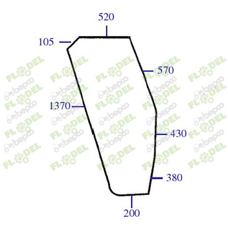 [FLO06317] Geam stanga curbat tractor FIAT 5124414