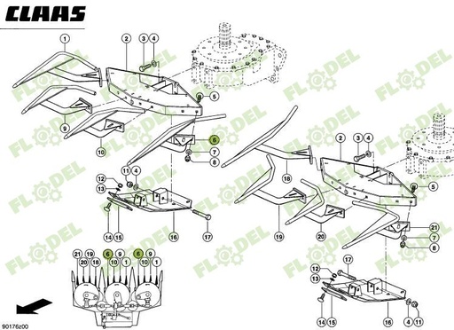 [FLO06360] Varf dreapta CLAAS JAGUAR 999599 Original CLAAS