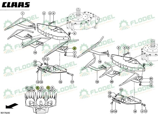 [FLO06360] Varf dreapta CLAAS JAGUAR 999599 Original CLAAS
