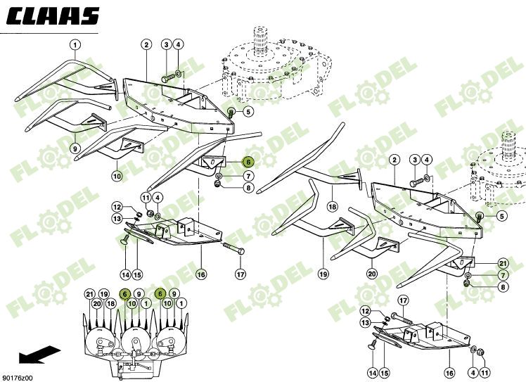 [FLO06360] Varf dreapta CLAAS JAGUAR 999599 Original CLAAS