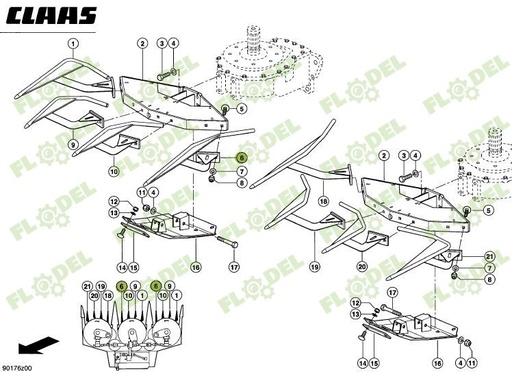 [FLO06360] Varf dreapta CLAAS JAGUAR 999599 Original CLAAS
