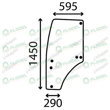 [FLO06535] Geam usa stanga tractor John Deere R198624