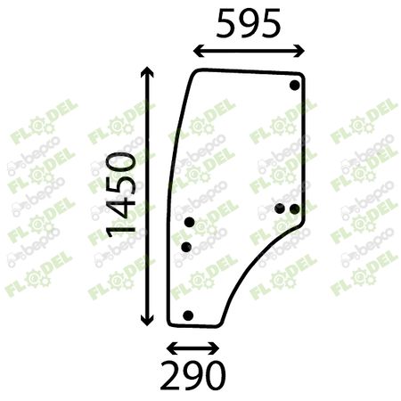 [FLO06535] Geam usa stanga tractor John Deere R198624