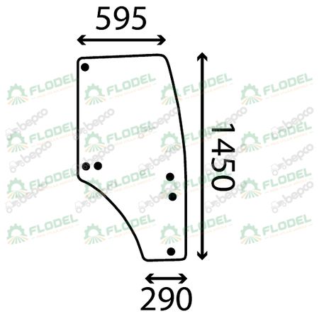 [FLO06536] Geam usa dreapta tractor John Deere R198625