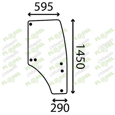 [FLO06536] Geam usa dreapta tractor John Deere R198625