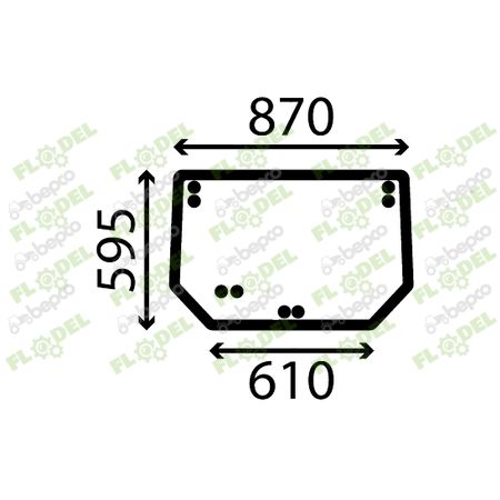 [FLO06543] Geam spate tractor CASE IH 84396387