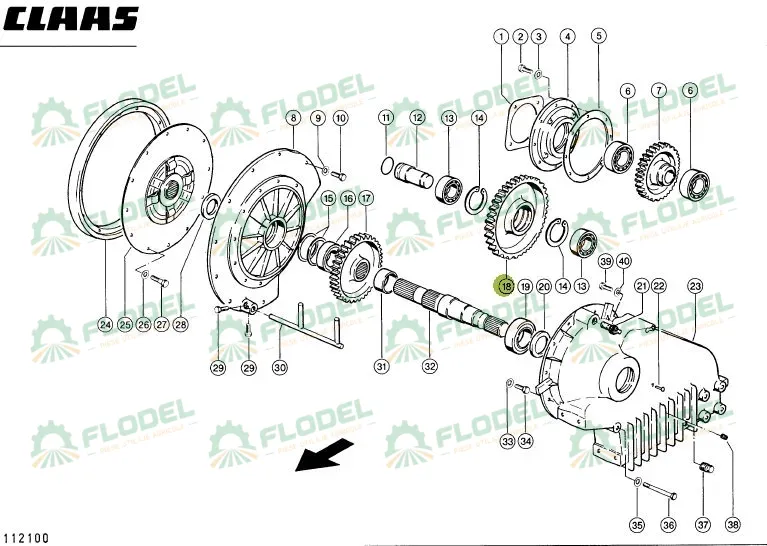 [FLO06601] Pinion intermediar transmisie CLAAS JAGUAR  077482 Original CLAAS