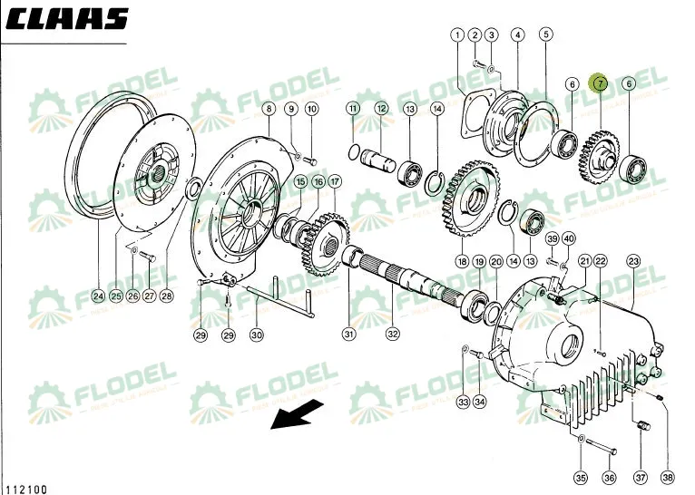 [FLO06602] Pinion transmisie CLAAS JAGUAR 077486 Original CLAAS