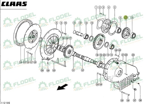 [FLO06602] Pinion transmisie CLAAS JAGUAR 077486 Original CLAAS