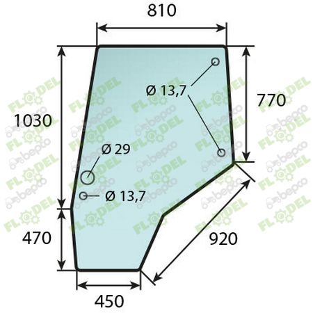 [FLO06702] Geam usa stanga tractor MASSEY FERGUSON 4272774M1
