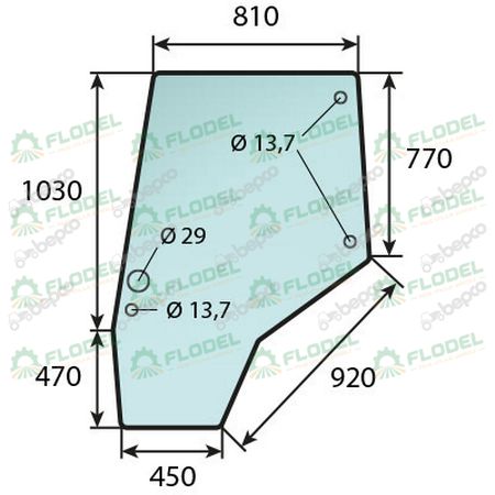 [FLO06702] Geam usa stanga tractor MASSEY FERGUSON 4272774M1