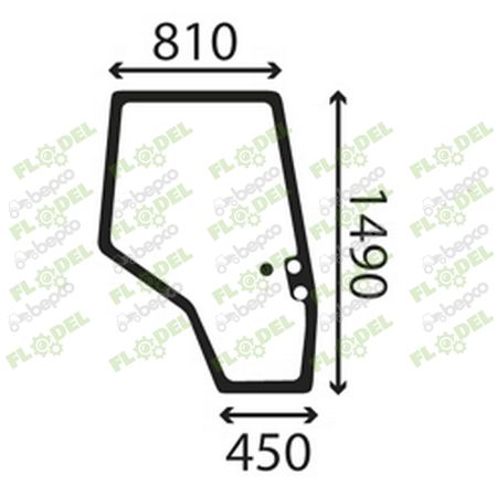 [FLO06703] Geam usa dreapta tractor MASSEY FERGUSON 3902124M1