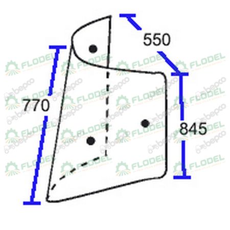 [FLO06705] Geam dreapta spate tractor MASSEY FERGUSON 4353310M91