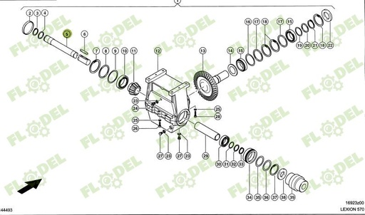 [FLO06804] Ax rotor stanga combina CLAAS 694831