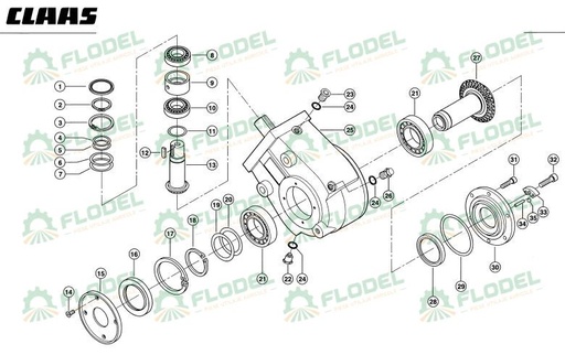 [FLO07309] Reductor complet culegator porumb CLAAS CONSPEED 905827 Original CLAAS