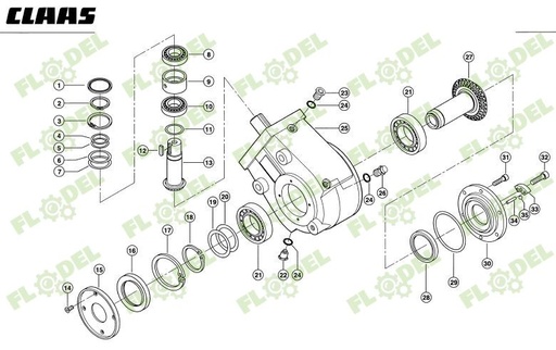 [FLO07309] Reductor complet culegator porumb CLAAS CONSPEED 905827 Original CLAAS
