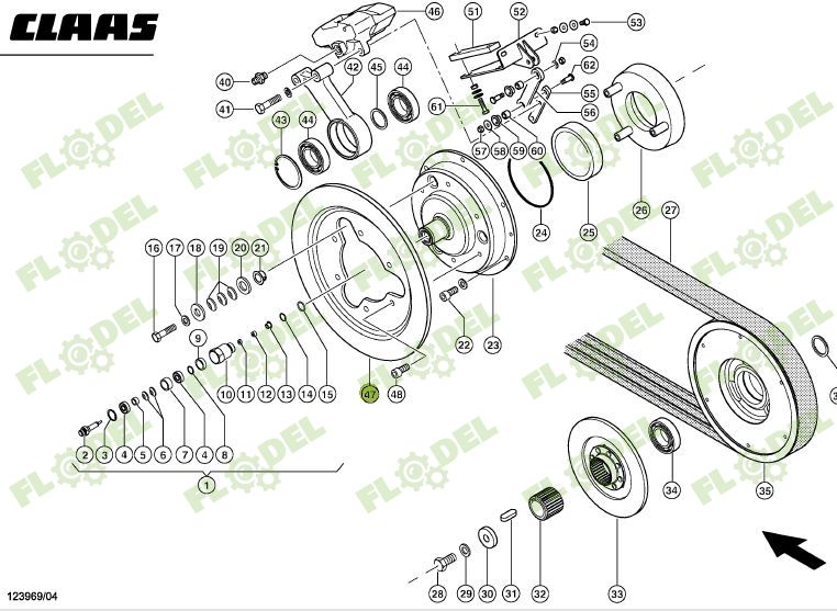 [FLO07354] Disc frana gura alimentare combina CLAAS LEXION 628760 Original CLAAS