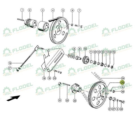 [FLO07531] Pinion reductor Z64  combina CLAAS 603108 Original CLAAS