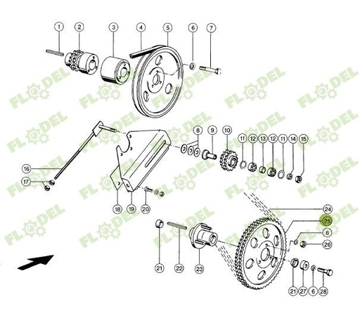 [FLO07531] Pinion reductor Z64  combina CLAAS 603108 Original CLAAS
