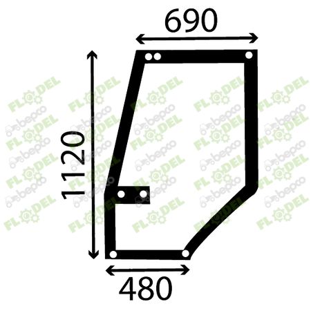 [FLO07587] Geam usa stanga tractor CASE IH 1330931C1