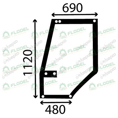 [FLO07587] Geam usa stanga tractor CASE IH 1330931C1